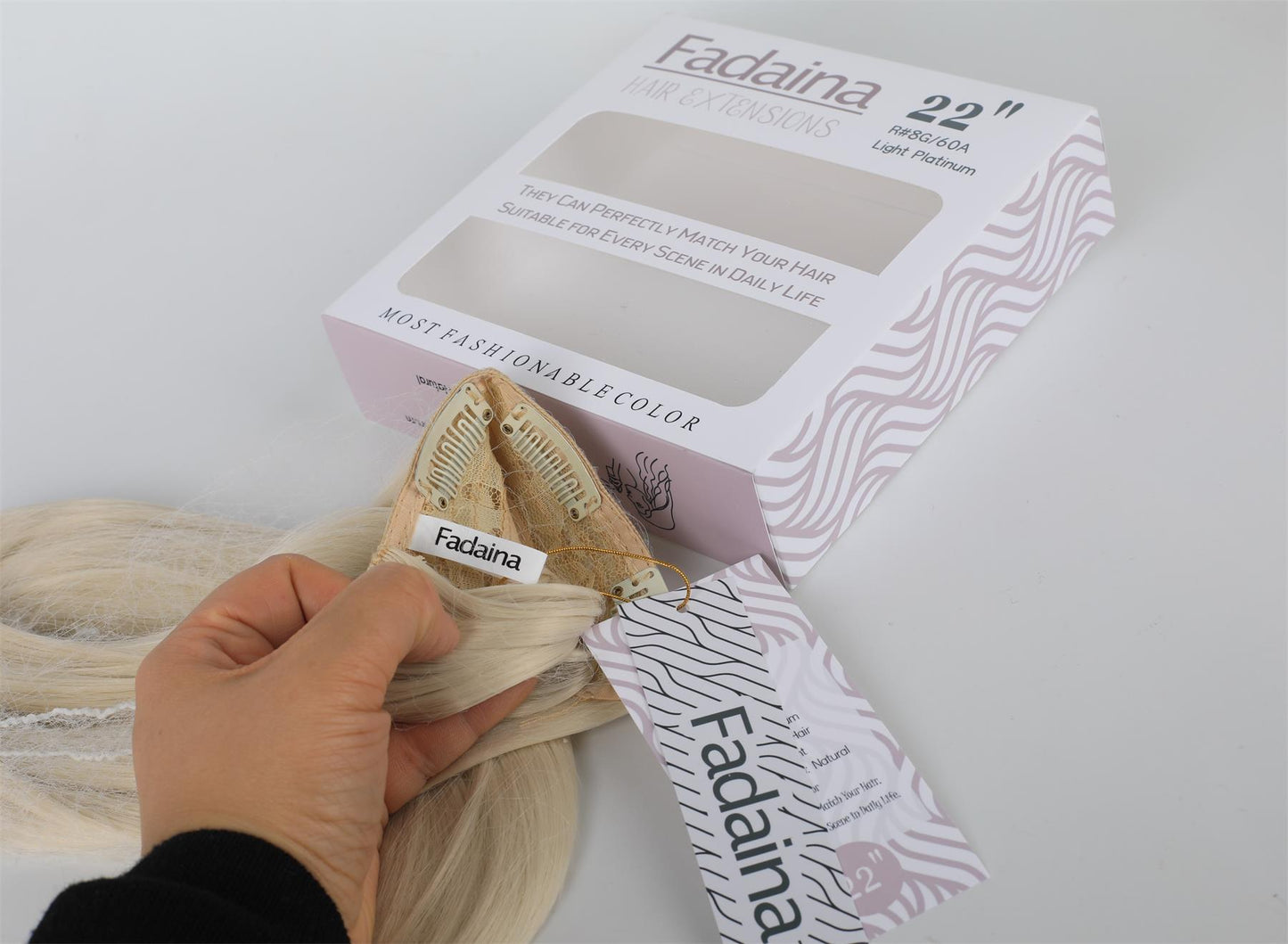 Fadaina 60A Tape In Hair Extensions Human Hair Real Remy Human Hair Extensions Skin Weft Natural Straight 20Pcs 50G/Pack 22 Inch R#8G 60A